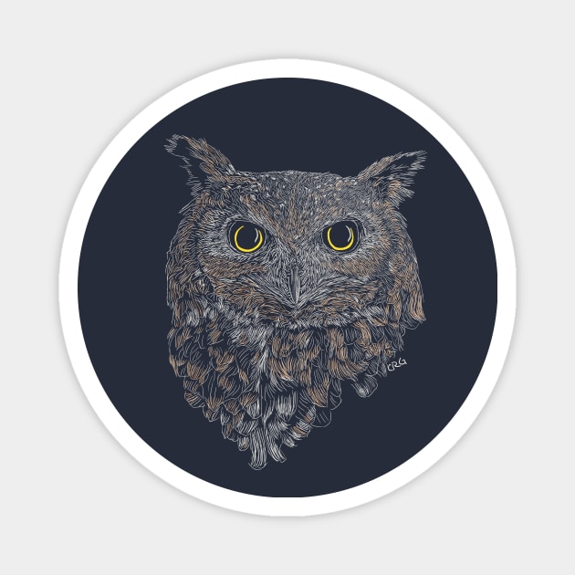 Great Horned Owl Magnet by Walking in Nature